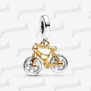 Pandora Two-tone Spinning Wheels Bicycle Dangle Charm